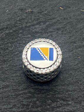 Pandora Bosnia Flag Exclusive Charm Sterling Silver Bead Charm Jewelry
